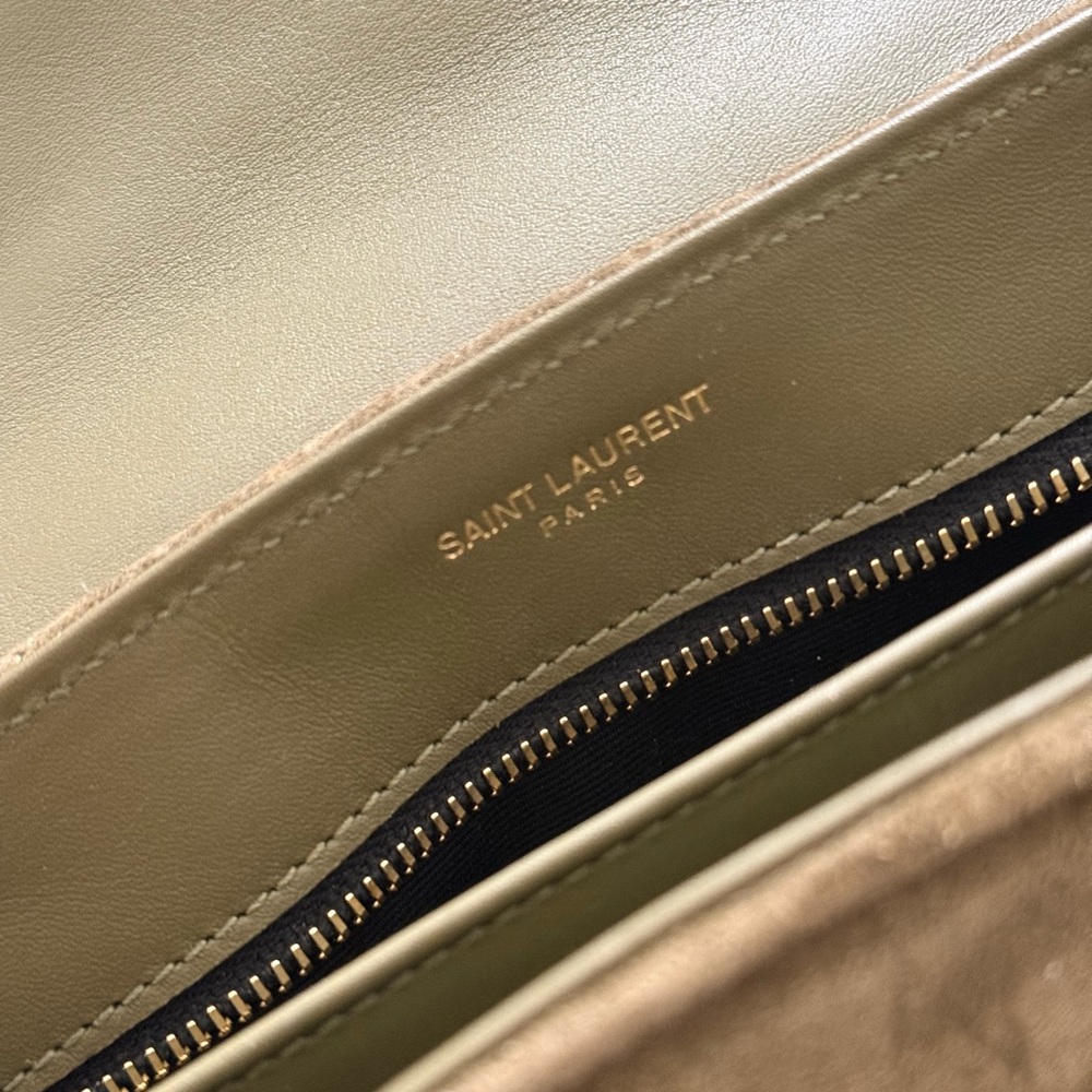 Saint Laurent Toy LouLou Khaki Suede Crossbody Bag - Picture 6 of 10